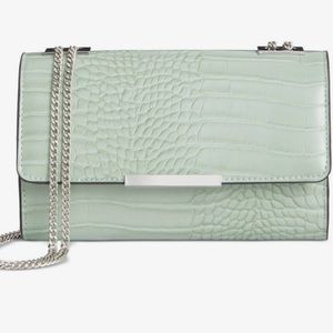 Inc Nichole Crossbody Wallet Mint Croco/Silver